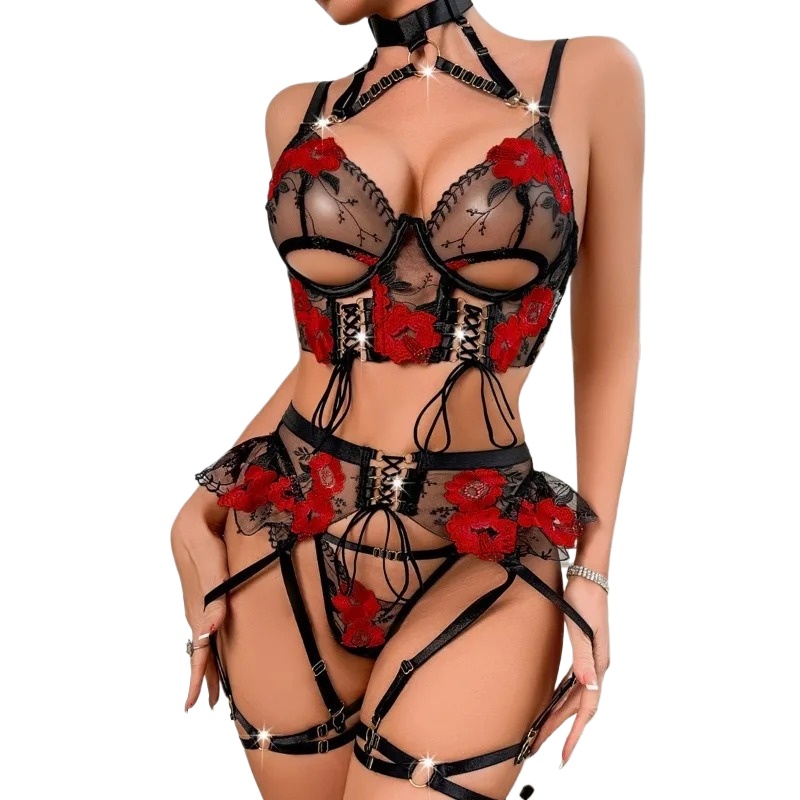 Underwire Bra Padded - Tornova Sexy Female Lingerie Mesh Patchwork