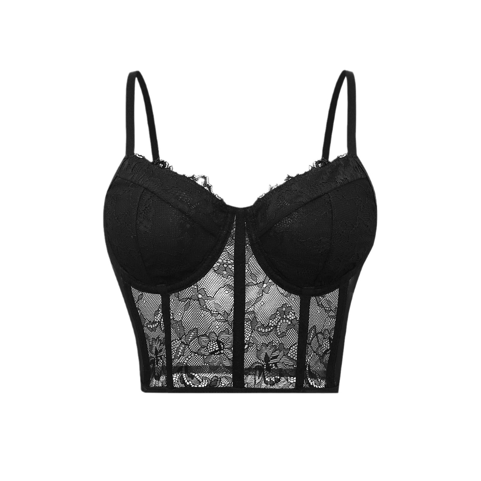 Sheer Mesh Bra - Sexy Black Semi Transparent Bra Mesh