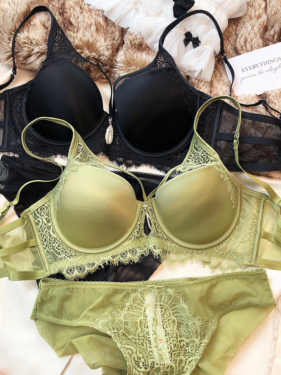 Underwire Bra Padded - Sexy Hollow Push Up Bra Set