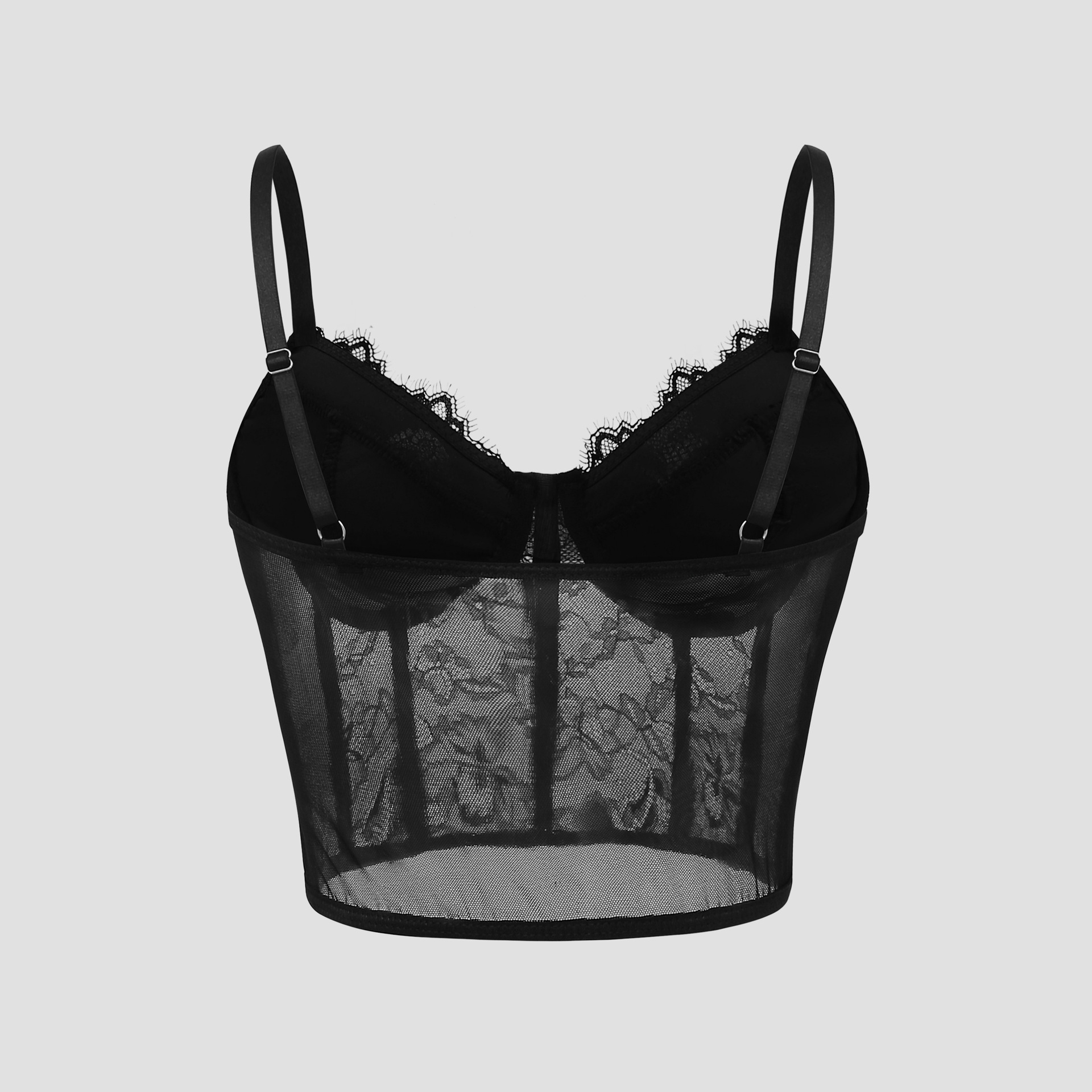 Sexy Black Semi Transparent Br - Sheer Mesh Bra 评论和价格