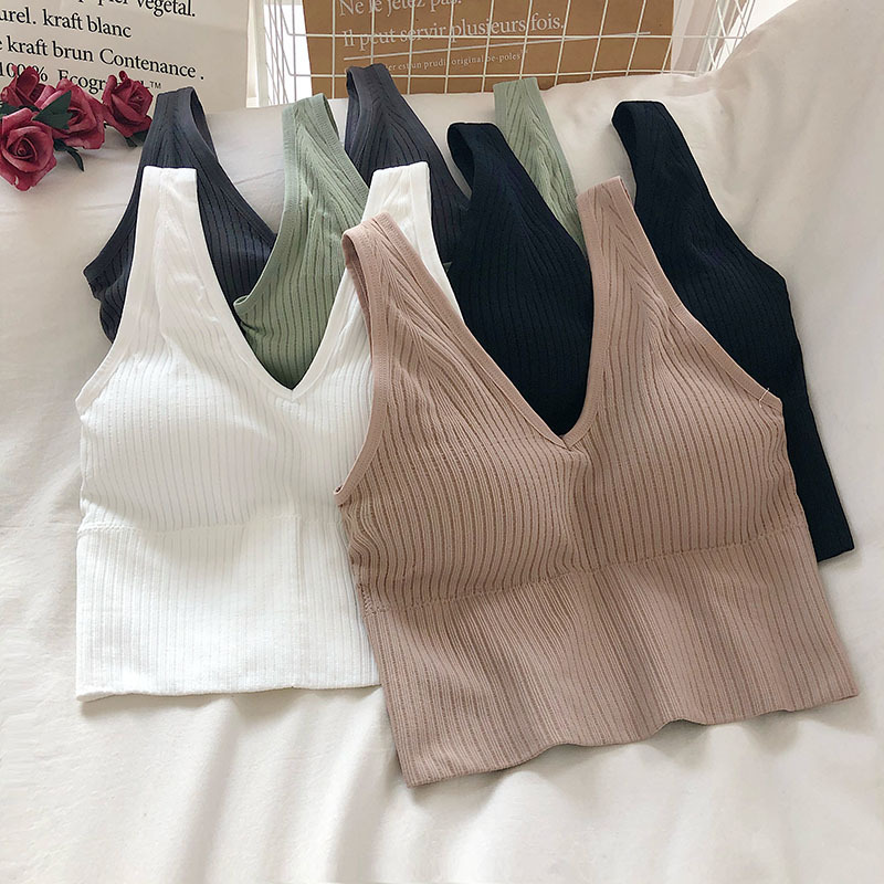 Women's Tank Crop Tops Female  - T Shirt Bra Seamless 评论和价格