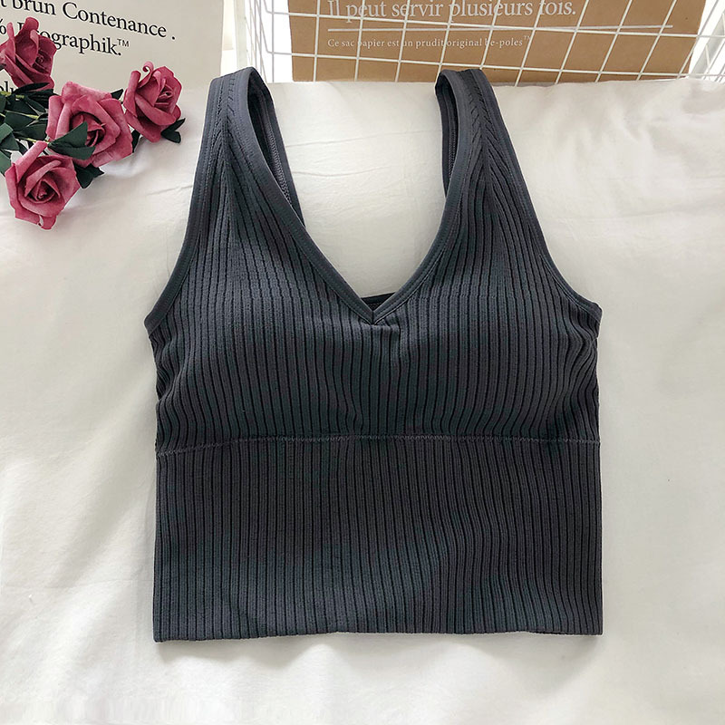 Women's Tank Crop Tops Female  - T Shirt Bra Seamless 评论和价格