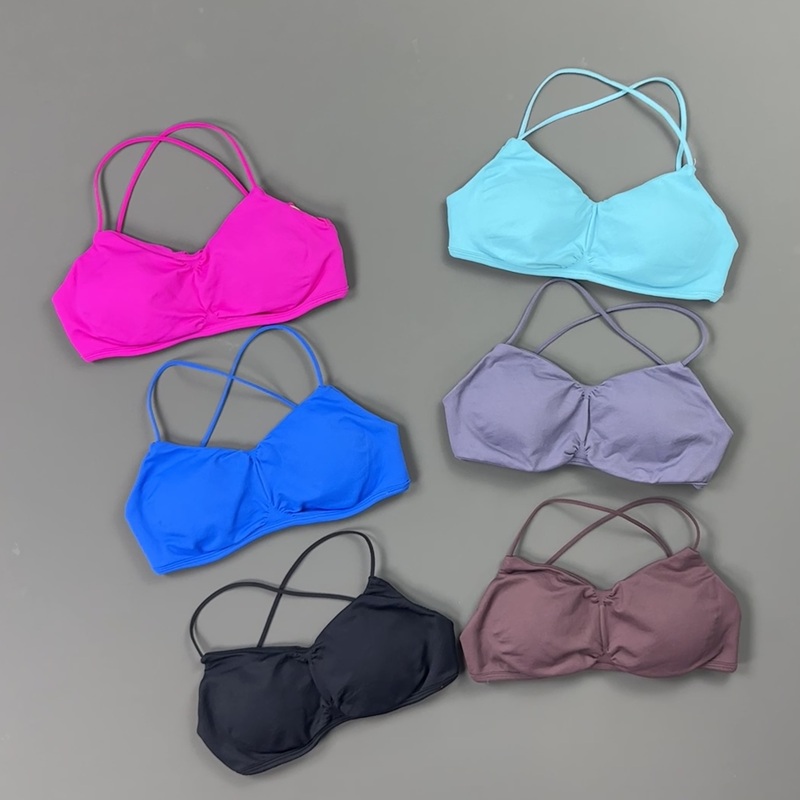 HISTELLO Front Ruched Cross Ba - Sports Bra Racerback 评论和价格