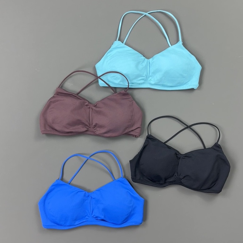 HISTELLO Front Ruched Cross Ba - Sports Bra Racerback 评论和价格