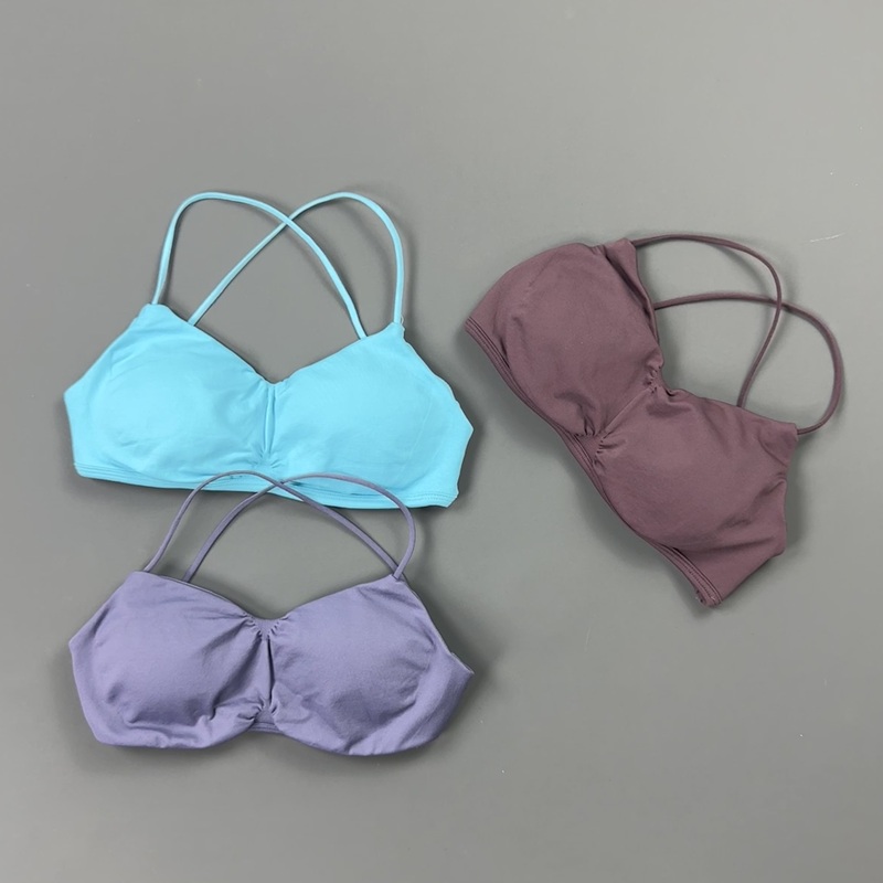 HISTELLO Front Ruched Cross Ba - Sports Bra Racerback 评论和价格