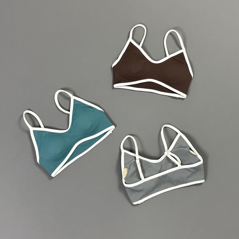 Women Contrastline Yoga Bra V  - Sports Bra Racerback 评论和价格