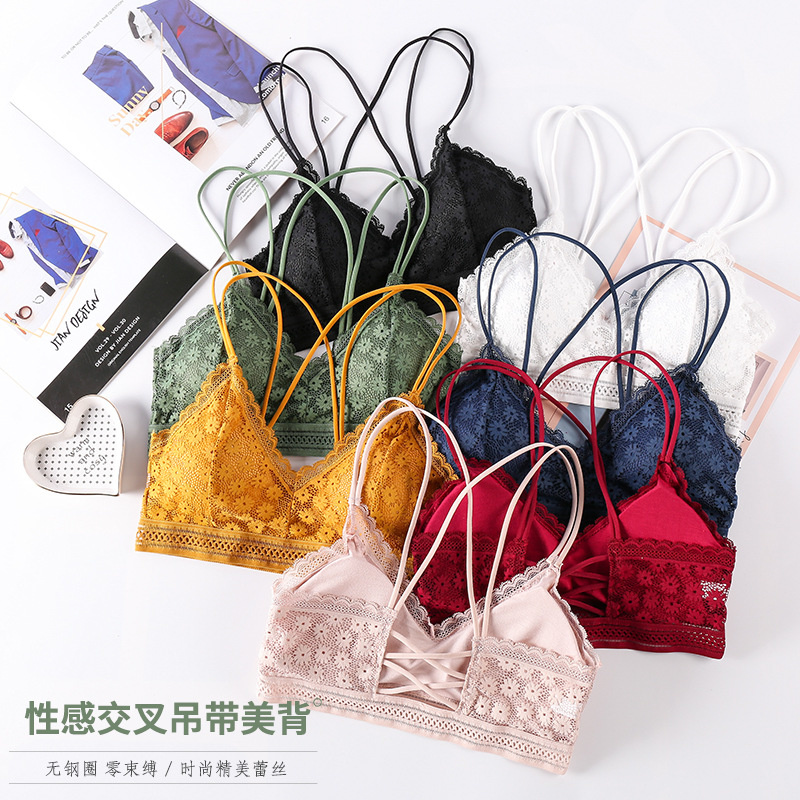 3D Sexy Lingerie Seamless Spor - Lace Bralette Set 评论和价格