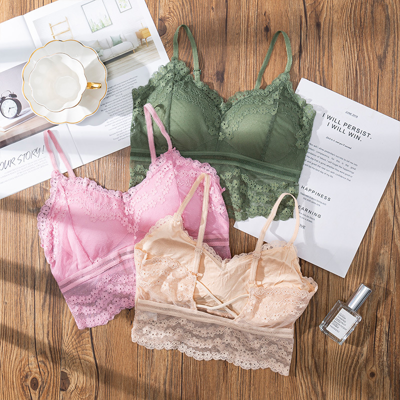 3D Sexy lace Lingerie Seamless - Lace Bralette Set 评论和价格