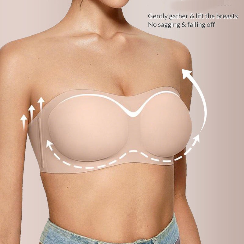 Women's Strapless Bra with Pus - Wirefree Bra Comfort 评论和价格
