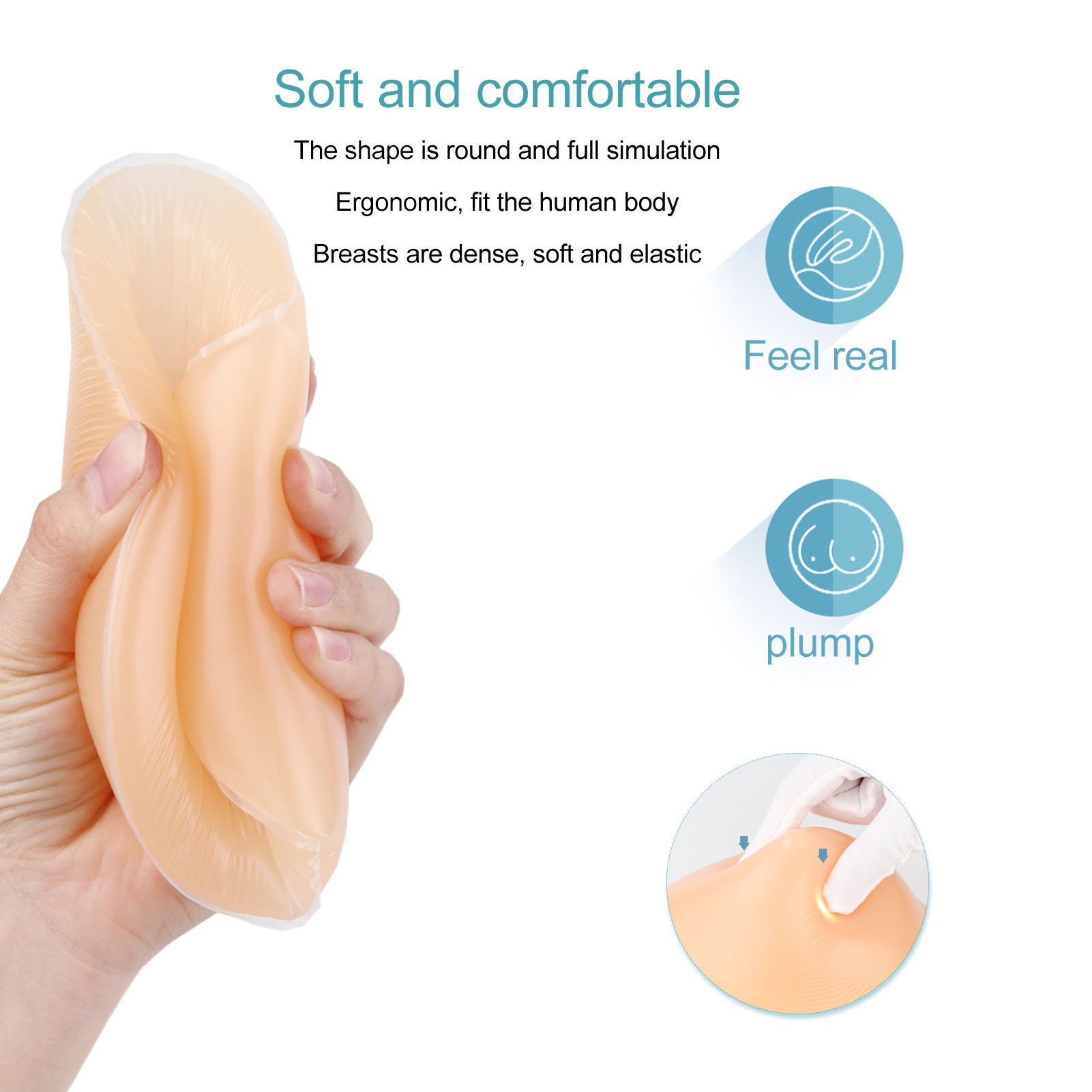 5.3Oz Silicone Bra Insert Drop - Mastectomy Bra Pocket 评论和价格