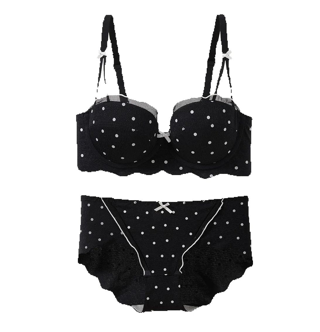 Lace Polka Dot Bra Two-Piece S - Cotton Bra Everyday 评论和价格